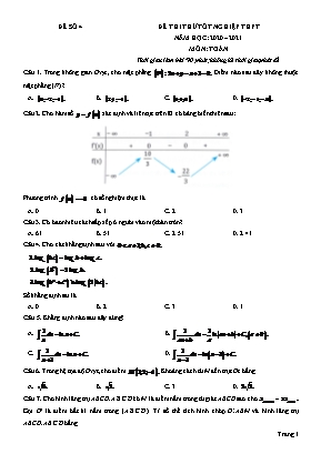 Đề thi thử Tốt nghiệp THPT môn Toán - Đề số 04 - Năm học 2020-2021 (Có đáp án)